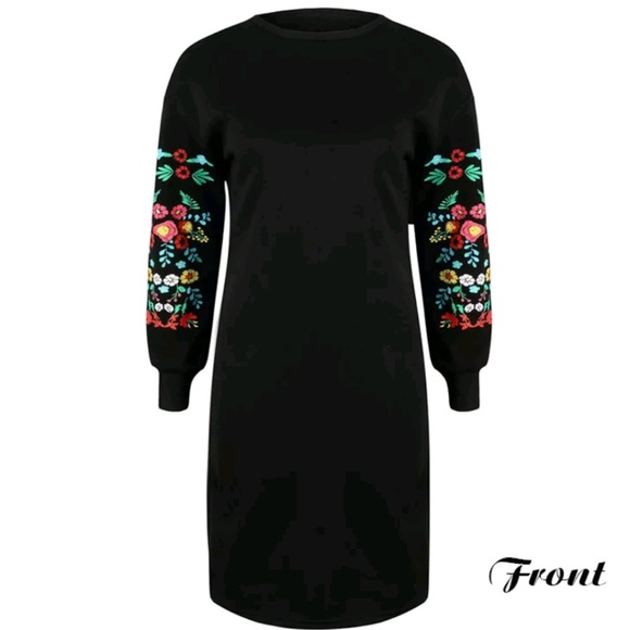 New with tags chic floral print sweatshirt dress - Picture 2 of 8